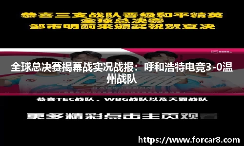 全球总决赛揭幕战实况战报：呼和浩特电竞3-0温州战队
